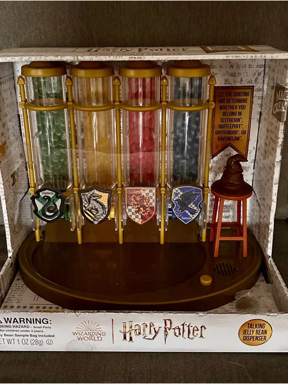 Harry Potter Talking Jelly Bean Dispenser with House Colors
